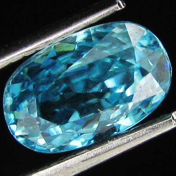 3.78ct Hi-End Seafoam Blue Zircon Cambodia: Excellent piece; well cut and colored; with treatment