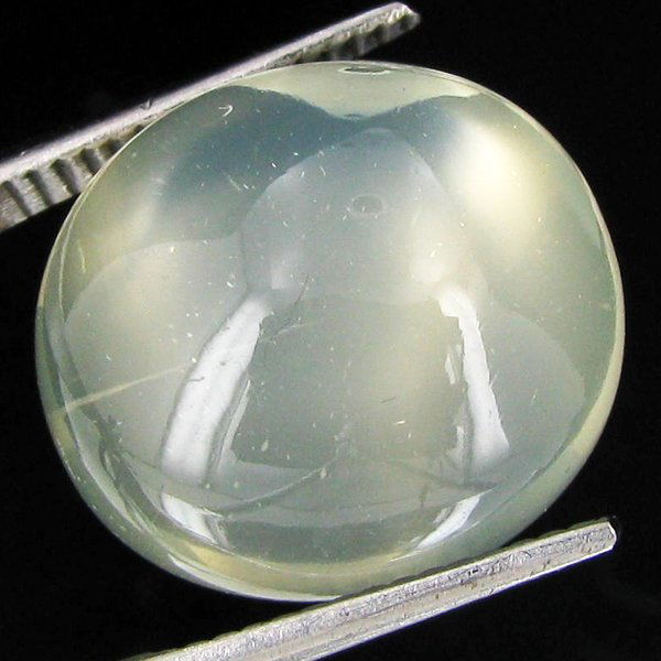 15.00ct Clear Misty Moonstone Cat's Eye Cabochon: Excellent piece; well cut & colored; with treatment