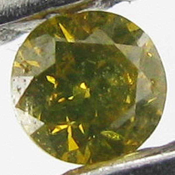 0.04ct Yellow Diamond: Excellent piece; well cut and colored; with treatment
