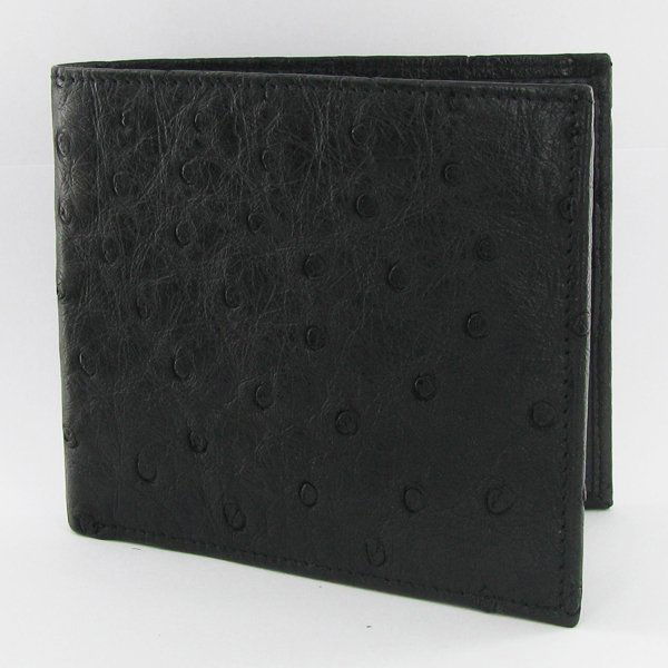 Mens Ostrich Hide Skin Wallet: Well made; brand new mens Ostrich Hide wallet. Sought after top skin. 4" x 3.5" when folded; multiple card slots; bill slots inside. $325 retail