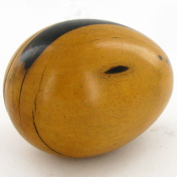Handcarved Ebony Wood Worry Stone: Handcarved Scarce black and white ebony worry stone/massage implement; 3-4"