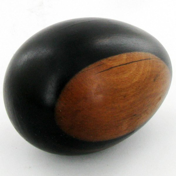 Handcarved Ebony Wood Worry Stone: Handcarved Scarce black ebony worry stone/massage implement; 3-4"