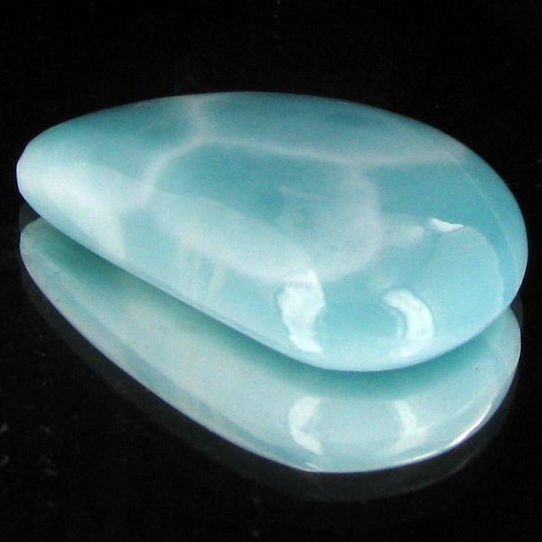 24.4ct Scarce Carribean Larimar Cabochon: Scarce blue pectolite "Larimar" found only in Dominican Republic; well cut & colored