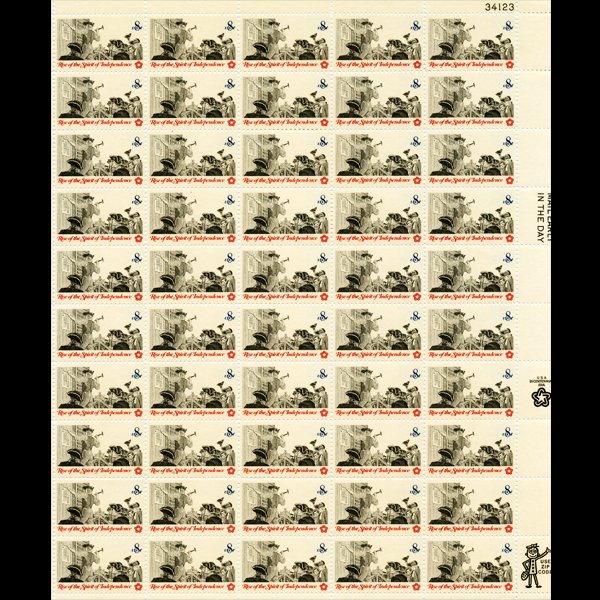 1973 US Bicentennial 8c Mint Sheet: Excellent full sheet