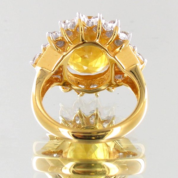 5.65ct Yellow Sapphire Diamond 18k Ring - 3