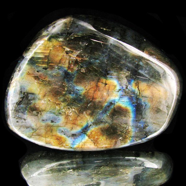 825ct Large Polished Rainbow Labradorite Cabochon: Excellent natural polished specimen