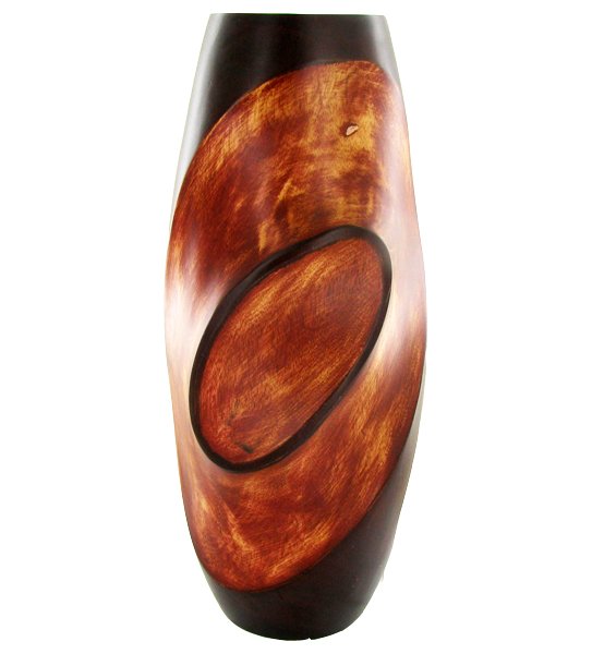 Mango Wood Vase: Excellent handcrafted piece; 14in
