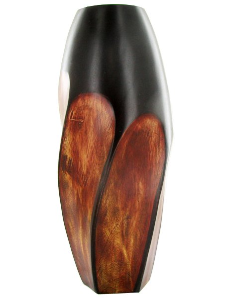 Mango Wood Vase: Excellent handcrafted piece; 14in