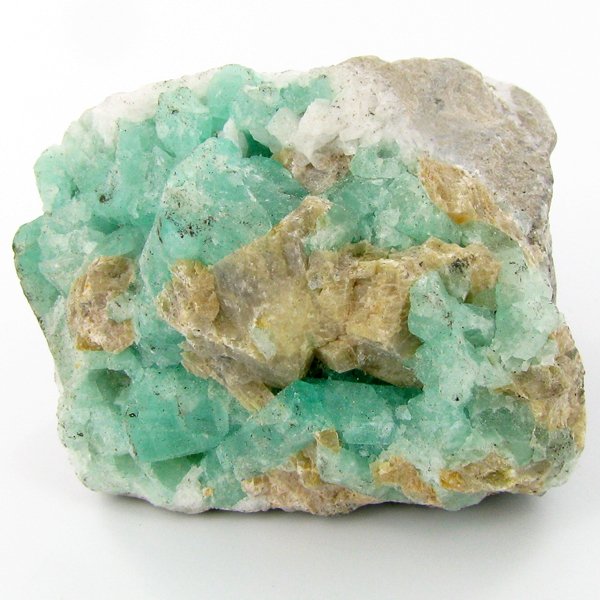 165ct Natural Colombian Emerald Crystal Cluster: Excellent specimen with pyrite crystals and small emerald crystal vein on base material