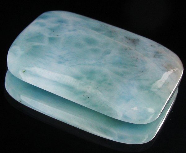 21.45ct Blue Green Larimar/Pectolite Cabochon: Excellent scarce treated grade 6 of 10 specimen; Dominican Republic origin, the world's only source