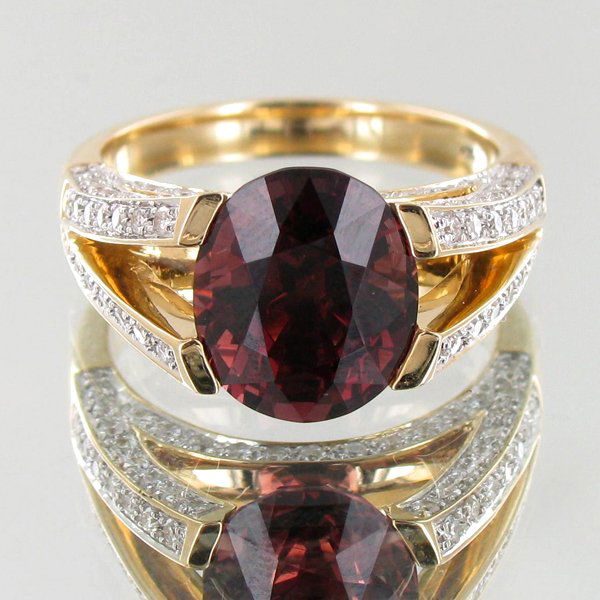 5.47ct Pink Red Spinel Diamond 14k Ring: Custom designed and handcrafted new piece; 82 small white diamonds totalling .55ct; 42.03ct total weight; HUGE RETAIL VALUE!