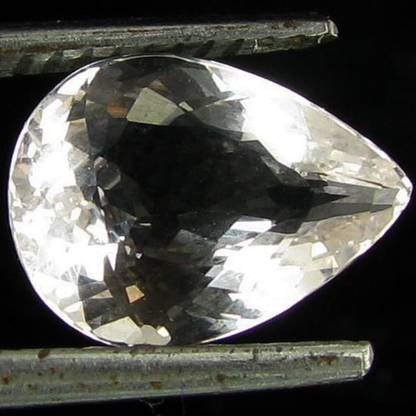 2.11ct Silver Pink Morganite Pear : Excellent unheated grade 8 of 10 specimen; estimated Gem Guide wholesale $158, estimated retail $475; Brazil origin