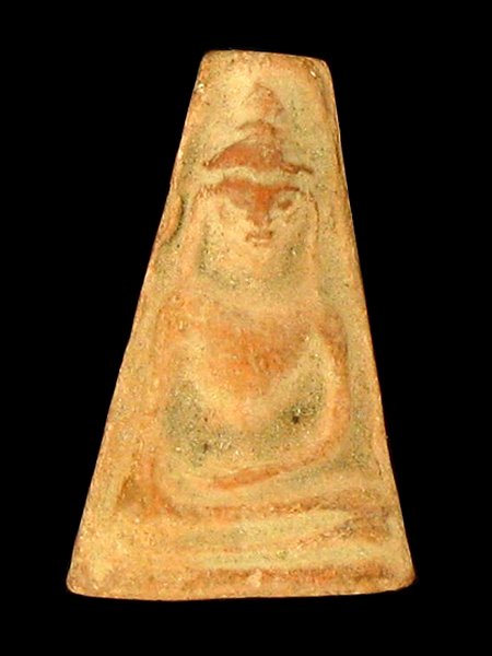 Antique Thai Clay Amulet 1940s Prat Pong Supan: Scarce piece