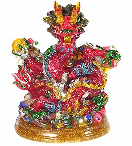 2,200.00ct. Sapphire & Topaz Dragon Figure Statue