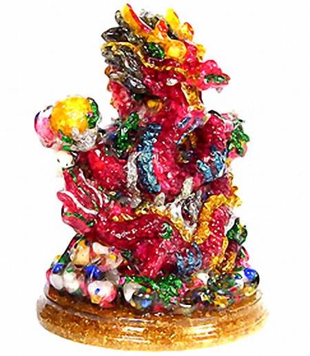 2,200.00ct. Sapphire & Topaz Dragon Figure Statue - 2