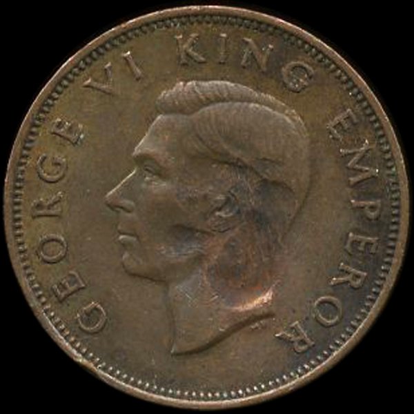 1944 New Zealand 1/2p AU+ ERROR