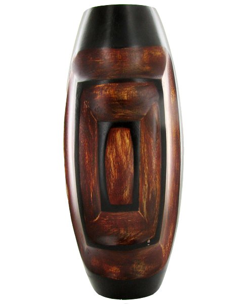 Mango Wood Vase: Excellent handcrafted piece; 14in