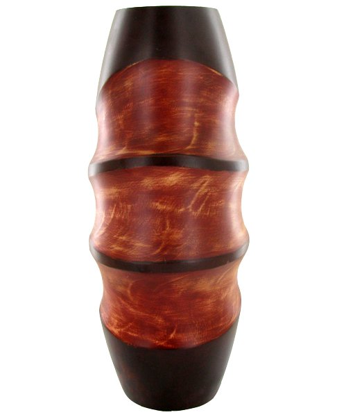 Mango Wood Vase: Excellent handcrafted piece; 14in