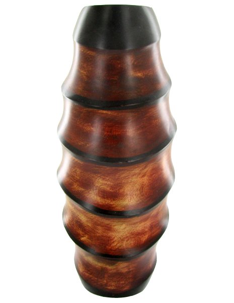 Mango Wood Vase: Excellent handcrafted piece; 14in