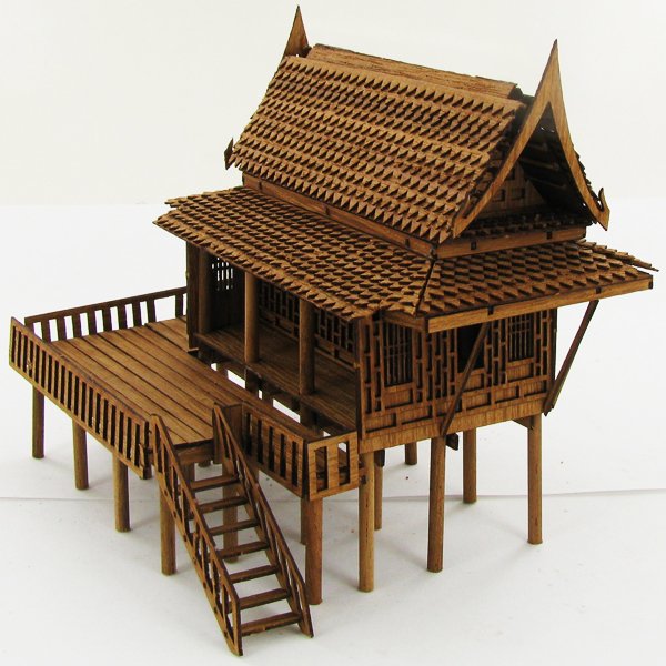 Thai Teak House Model Kit: Excellent unassembled kit all in teak