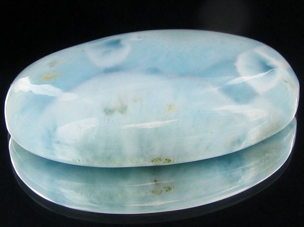65ct Blue Green Larimar/Pectolite Cabochon: Excellent scarce treated grade 6 of 10 specimen; Dominican Republic origin, the world's only source