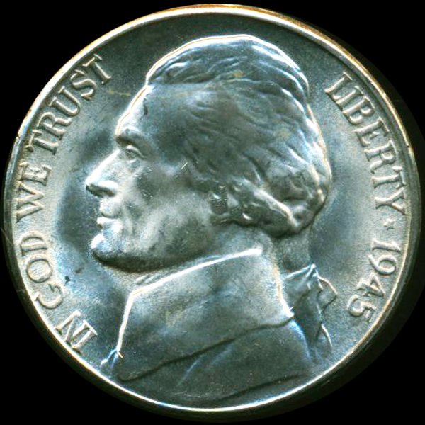 1945S Jefferson 5c MS66/67