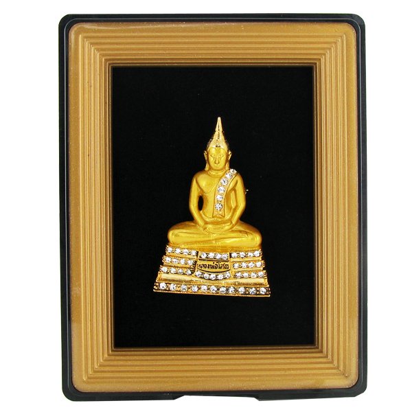 Gilded Framed Bronze Buddha Amulet