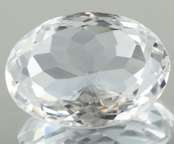 43ct White Quartz Faceted Crystal Oval Cut