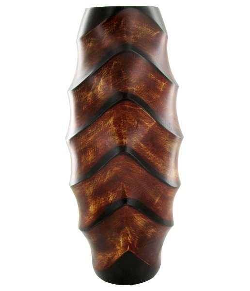 Mango Wood Vase: Excellent handcrafted piece; 14in