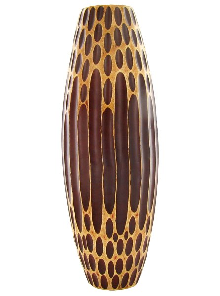 Mango Wood Vase: Excellent handcrafted piece; 14in