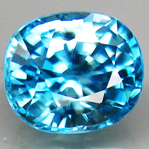 1.67ct Blue Zircon Cushion: Excellent heated grade 10 of 10 specimen; estimated Gem Guide wholesale $251, estimated retail $752; Cambodia origin