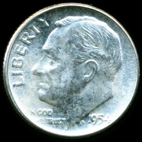 1954 FDR 10c MS65/66 Full Bands: Excellent gem piece