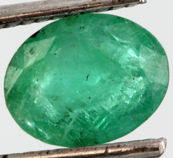 1.79ct Green Emerald Oval Cut: Excellent untreated grade 4 of 10 specimen; estimated Gem Guide wholesale $300, estimated retail $900; Colombia origin