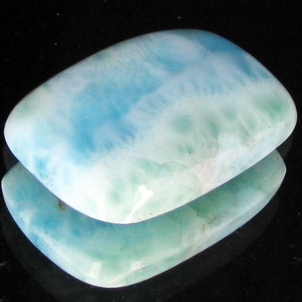 26.00ct Scarce Carribean Larimar Cabochon: Scarce blue pectolite "Larimar" found only in Dominican Republic; well cut & colored