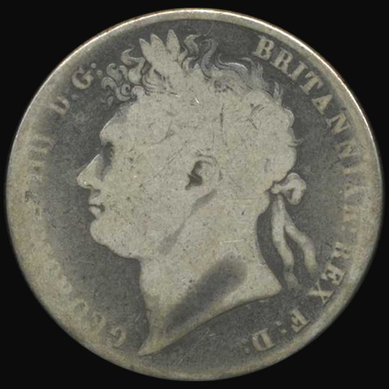 1823 Britain George IV Half Crown Circulated: Nice VG/G; 0.4204 ounces silver