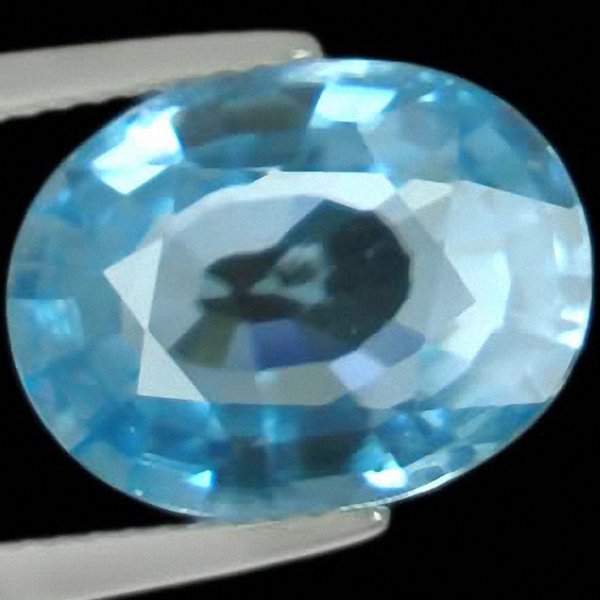 8.55ct Brilliant Clean Blue Zircon Natural: Excellent piece; well cut and colored; with treatment