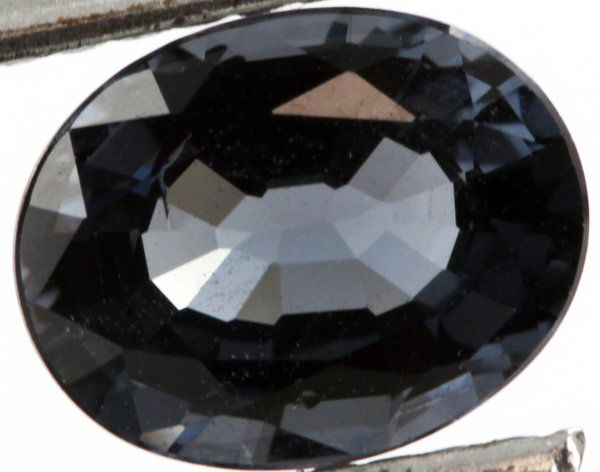 1.3ct Silver Blue Spinel Oval Cut: Excellent Unheated grade 7 of 10 specimen; estimated Gem Guide wholesale $520, estimated retail $1300; Sri Lanka origin