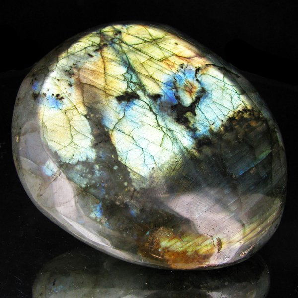 715ct Large Polished Rainbow Labradorite Cabochon: Excellent natural polished specimen