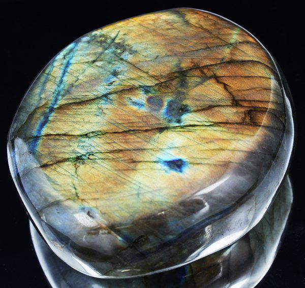 1270ct Hefty Labradorite Cabochon: Excellent large piece