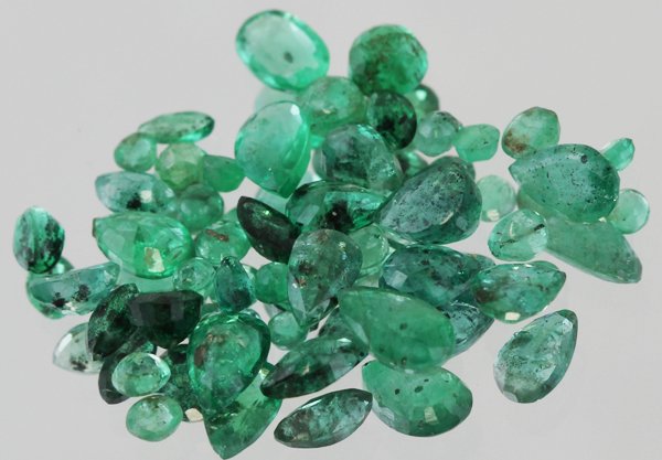3ct Mixed Cut Colombian Emerald Parcel: Well colored and cut; with customary treatment