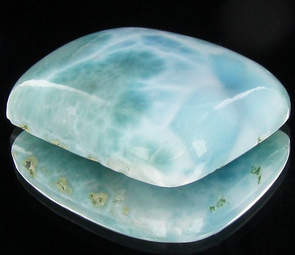 45.2ct Blue Green Larimar/Pectolite Cabochon: Excellent scarce treated grade 6 of 10 specimen; Dominican Republic origin, the world's only source