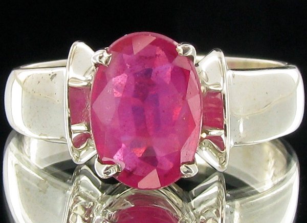 23.35twc Madagascar Ruby Sterling Ring: Well crafted piece; stone with customary treatment