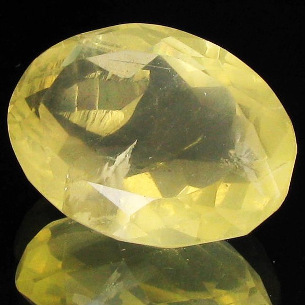 38.78ct Lemon Citrine Oval: Excellent piece well cut and colored; NO treatment