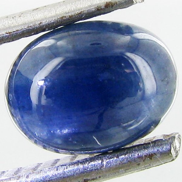 1.1ct Blue Sapphire Oval Cabochon: Excellent natural heated grade 3 of 10 specimen; estimated Gem Guide wholesale $110, estimated retail $330; Africa origin
