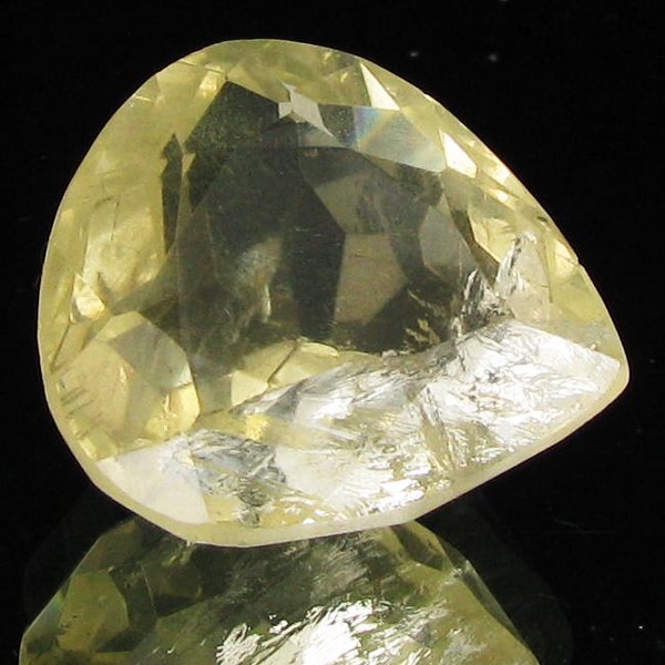 31.60ct Untreated Natural Lemon Citrine Pear: Excellent piece; well cut & colored; NO treatment