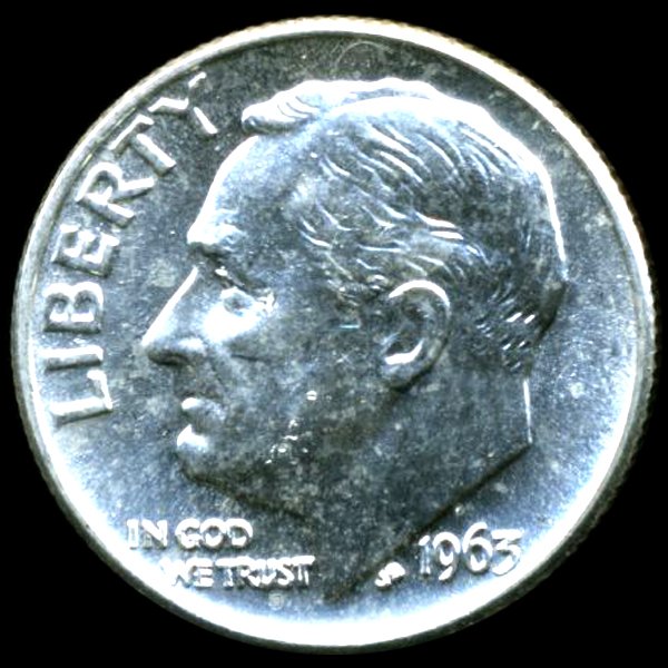 1963 FDR 10c MS65/66 Full Bands: Excellent gem piece