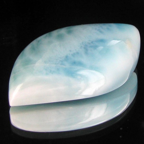 28.7ct Scarce Carribean Larimar Cabochon: Scarce blue pectolite "Larimar" found only in Dominican Republic; well cut & colored