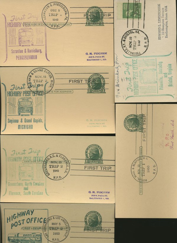 SCARCE 1950s HWY POST OFFICE 1ST DAY COVER COLLECTION: As pictured, scarce low volume issues