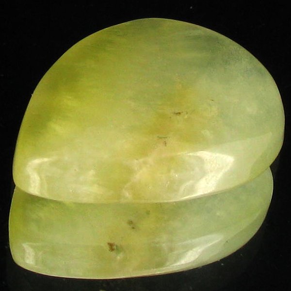 30ct Lemon Prehnite Cabochon: Excellent piece; well cut and colored; with treatment