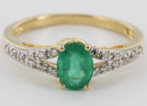 11.8twc NEW 14k Gold Colombia Emerald/Diamond Ring: Excellent well-crafted NEW piece